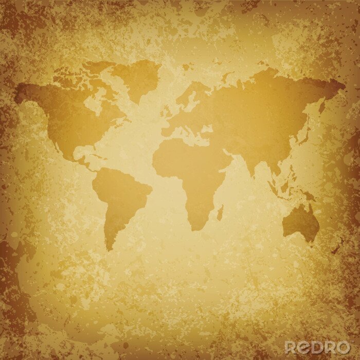 Sticker Gelbe Weltkarte