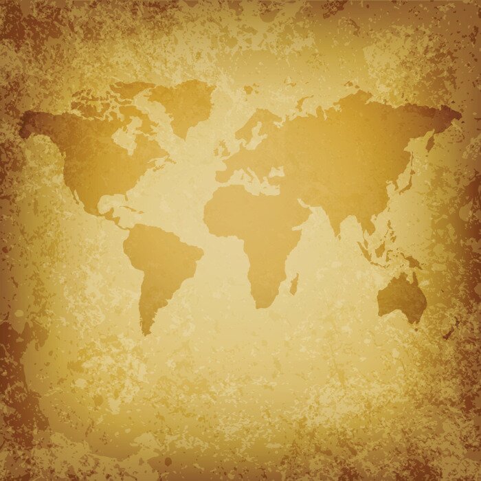 Sticker Gelbe Weltkarte
