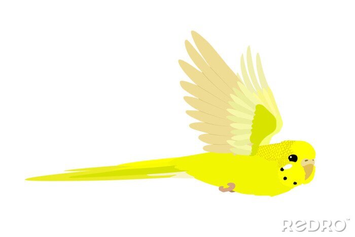 Sticker Gelber Vogel auf einem leeren Hintergrund
