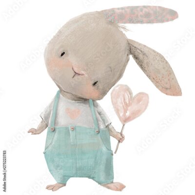 Sticker Gemalter grauer Teddybär