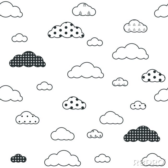 Sticker Gemusterte graue Wolken