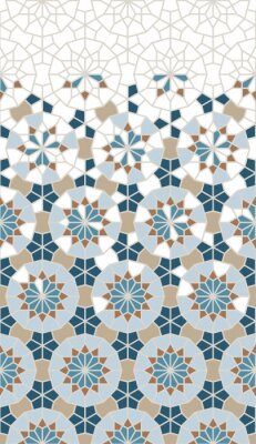 Sticker Geometric halftone texture. Arabesque vector seamless pattern. Color tile disintegration