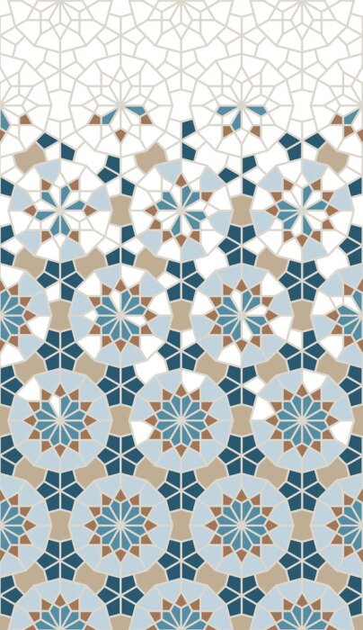 Sticker Geometric halftone texture. Arabesque vector seamless pattern. Color tile disintegration