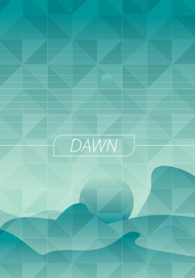 Sticker Geometric landscape. Gradient background. Vector illustration.