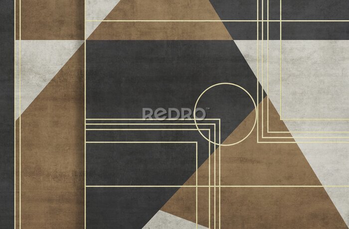 Sticker Geometrische braune Formen