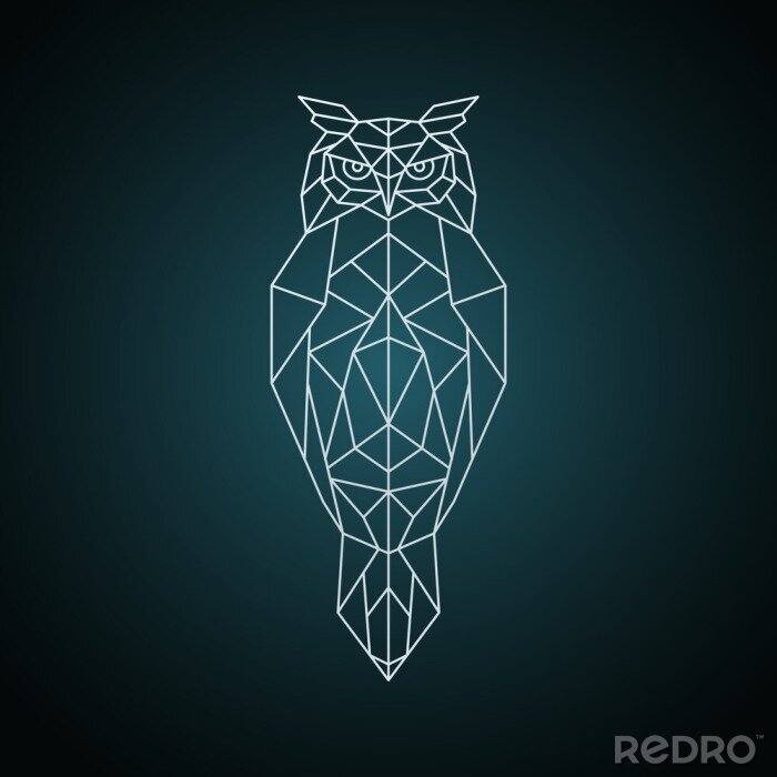 Sticker Geometrische Eule