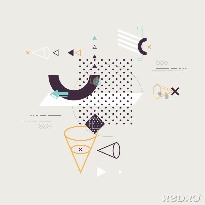 Sticker Geometrische Figuren im Raum