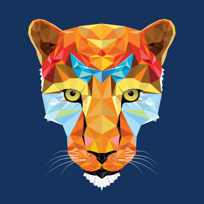 Sticker geometrische Wildkatze