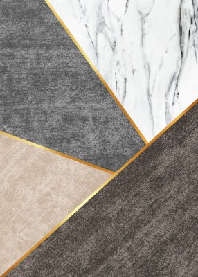 Sticker Geometrisches Muster mit Marmor-Effekt