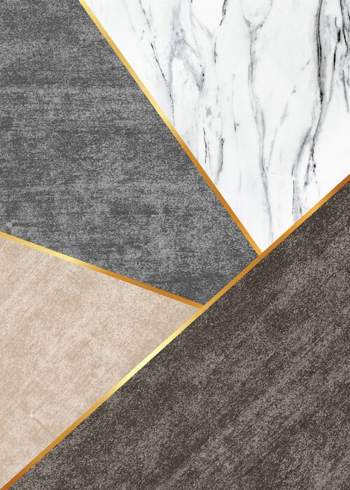 Sticker Geometrisches Muster mit Marmor-Effekt