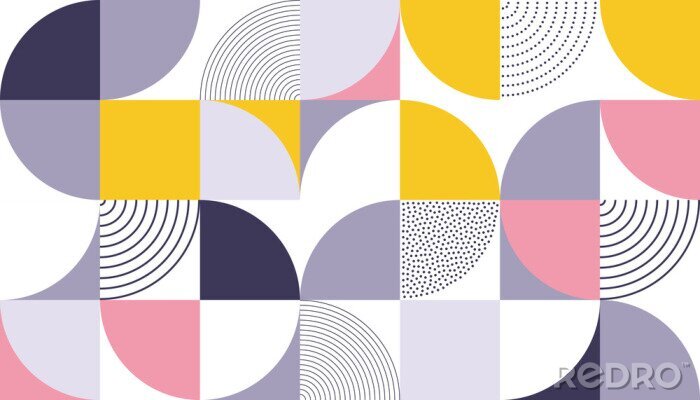 Sticker Geometrisches skandinavisches Design mit Kreisen