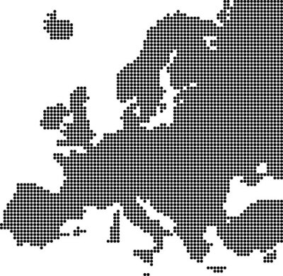 Sticker Gepunktete Karte von Europa