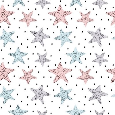 Sticker Gepunktete Sterne am Hintergrund aus Punkten