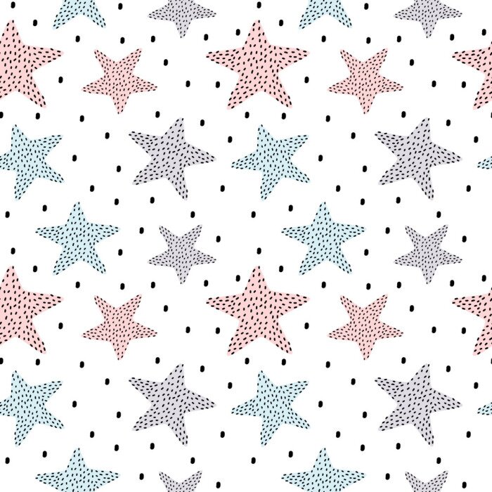 Sticker Gepunktete Sterne am Hintergrund aus Punkten