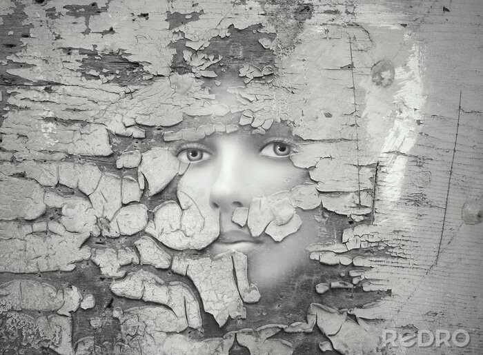 Sticker Gesicht einer Frau Fantasy