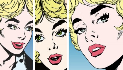 Sticker Gesicht einer jungen Frau mit schönen Augen