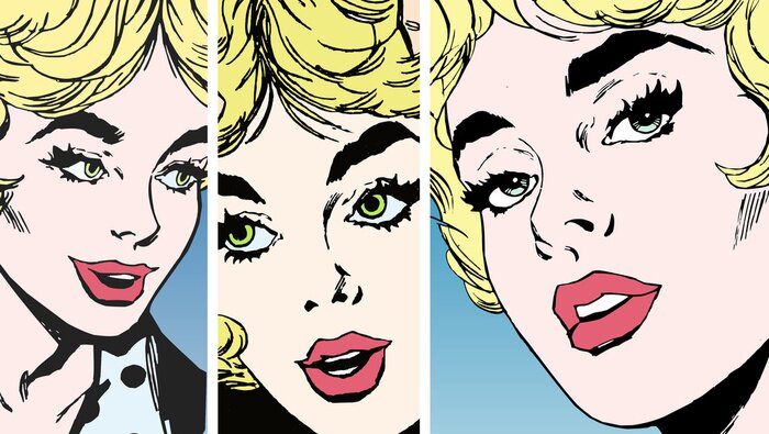 Sticker Gesicht einer jungen Frau mit schönen Augen