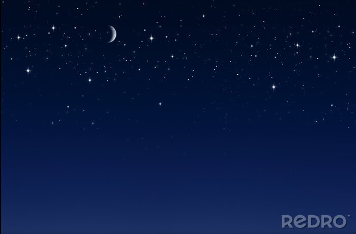 Sticker Gestirnter Himmel und Mond