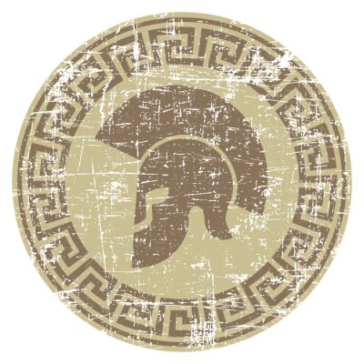 Sticker Getragen Krieger-Symbol in Grunge-Stil