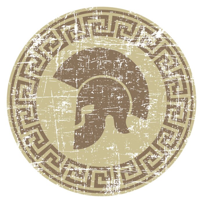 Sticker Getragen Krieger-Symbol in Grunge-Stil