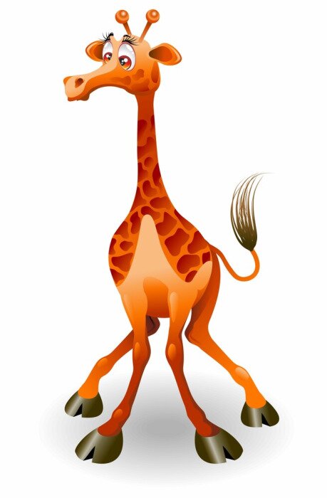 Sticker Giraffa Cartoon - lustige Giraffe - Vektor