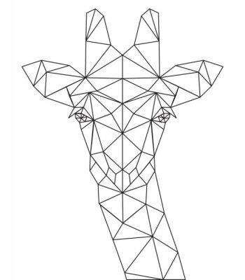 Sticker Giraffe in geometrischer Form