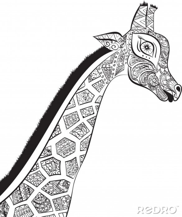 Sticker Giraffe mit Deko-Ornament
