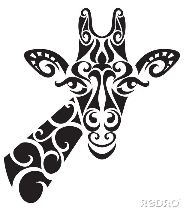 Sticker Giraffe mit dekorativem Ornament