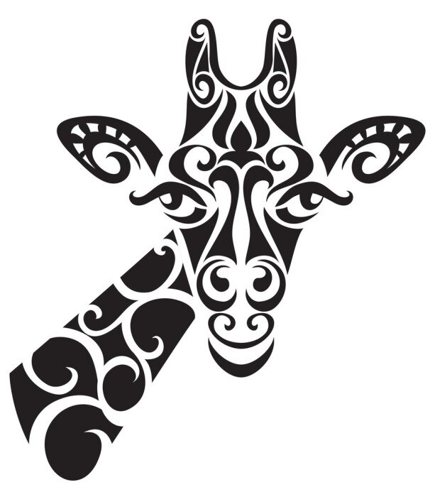 Sticker Giraffe mit dekorativem Ornament