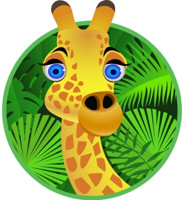 Sticker Giraffenkarikatur