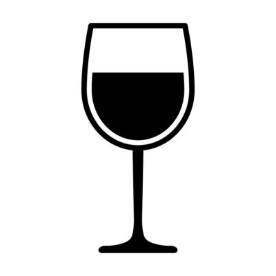 Sticker Glas gefüllt mit Wein minimalistische Grafik