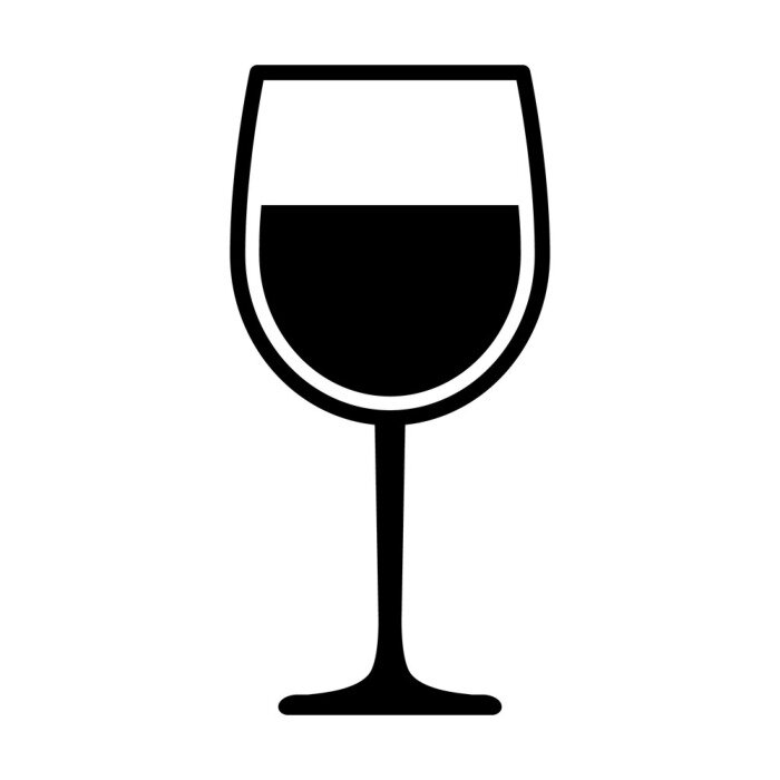 Sticker Glas gefüllt mit Wein minimalistische Grafik