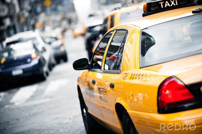 Sticker Glitzerndes Taxi auf Straße