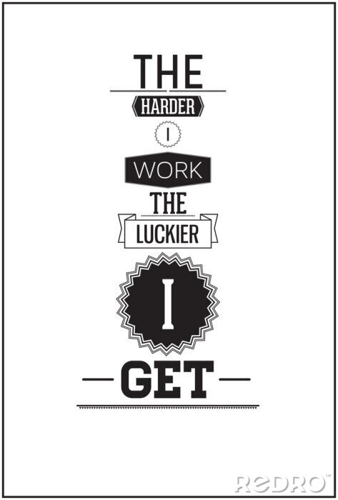 Sticker Glück und harte Arbeit Spruch