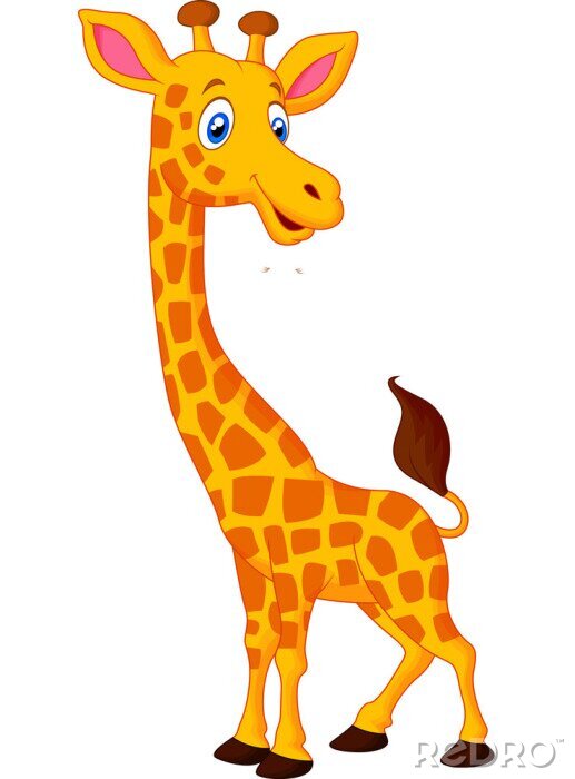 Sticker Glückliche Giraffen-Cartoon