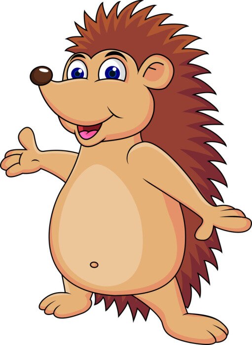 Sticker Glücklicher Igel Karikatur,