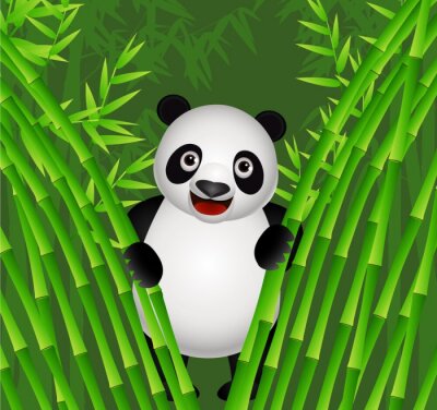 Glücklicher Panda im Bambuswald