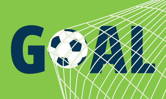 Sticker Gol-Inschrift auf grünem Hintergrund