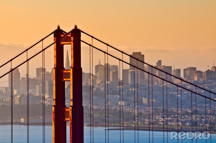 Sticker Golden Gate Bridge und Sonnenuntergang