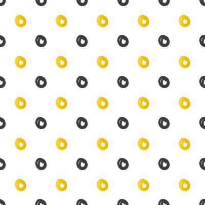Sticker Golden und schwarz Tupfen nahtlose Muster Hintergrund.