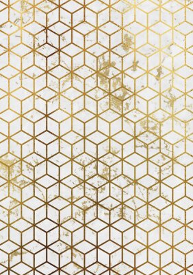 Goldene 3D Hexagone
