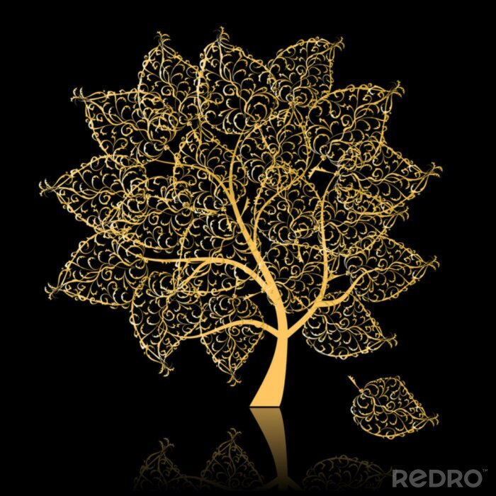 Sticker Goldener Baum