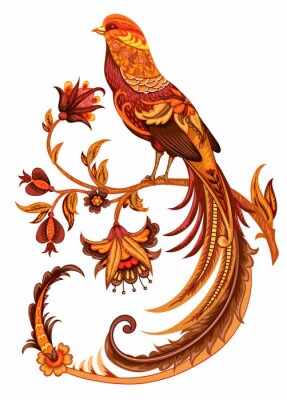 Sticker Goldener Vogel auf Ornament