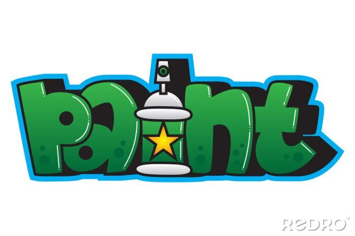 Sticker Graffiti. Paint word