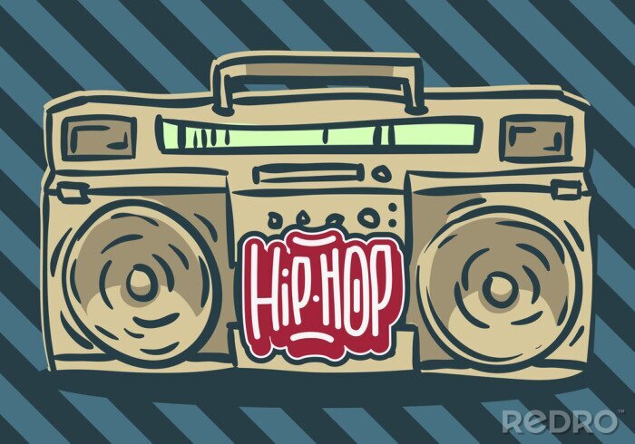 Sticker Grafik mit Player und Aufschrift Hip-Hop