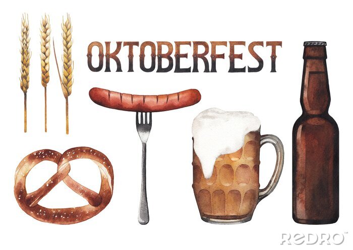Sticker Grafiken im Zusammenhang mit dem Oktoberfest