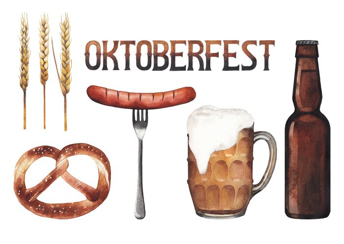 Sticker Grafiken im Zusammenhang mit dem Oktoberfest