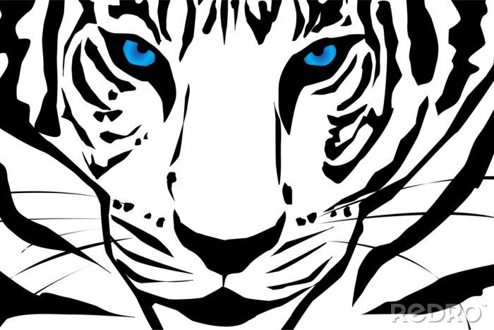 Sticker Grafische darstellung eines tigers