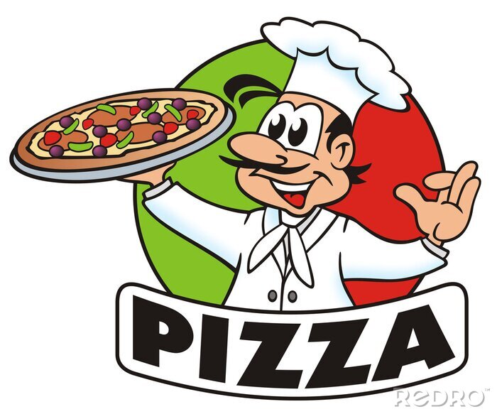 Sticker Grafische Ikone der italienischen Pizza
