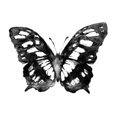 Sticker grau-weißer Schmetterling auf hellem Hintergrund